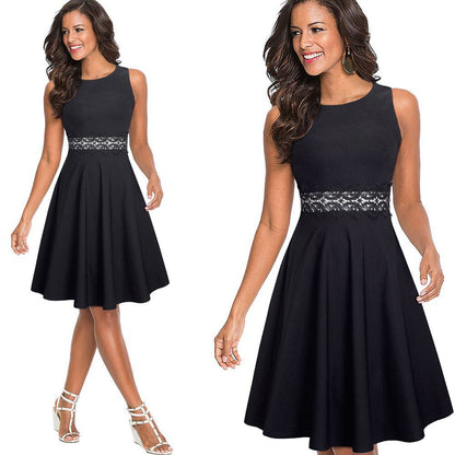 Women's Pleated Dress with Lace