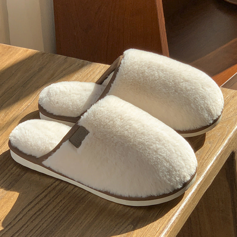 Unisex plush slippers non-slip