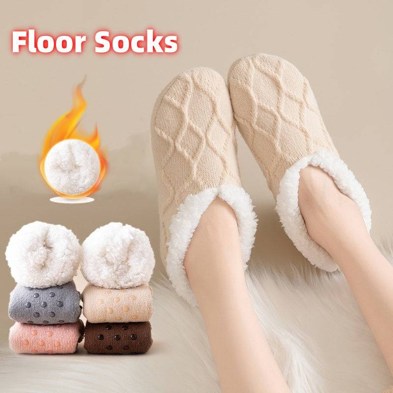 Women's cotton thermal plush slipper socks