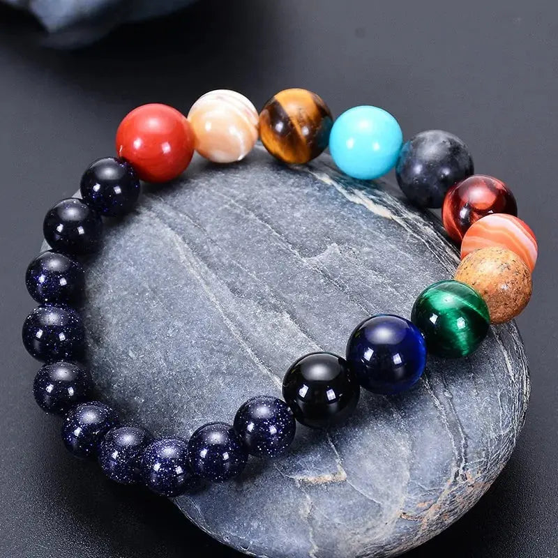 Eight Planets Natural Stone Bracelet - PricesRgreat