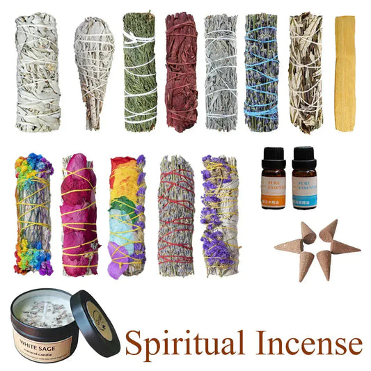 White Sage Incense Sticks Bundle And Candle - PricesRgreat