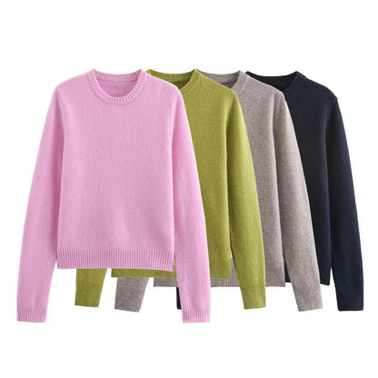 Casual round neck long sleeve sweater