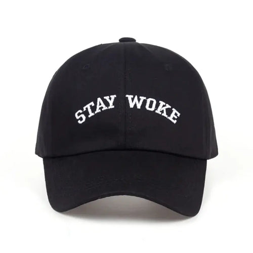 "Stay Woke" Embroidery Unstructured Dad Hat - Image #1