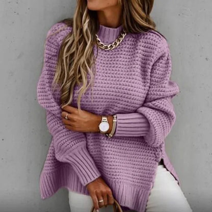 Women High Neck Pullover Long Sleeve - PricesRgreat