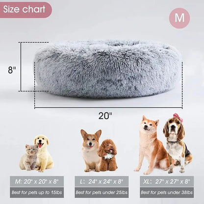 Calming Anti-Anxiety Donut Bed for Dogs and Cats - PricesRgreat